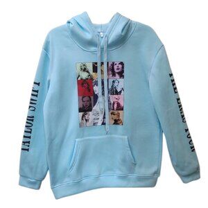 Taylor Swift The Eras Tour Lt. Blue LS Pullover Graphic Hoodie Oversized Medium
